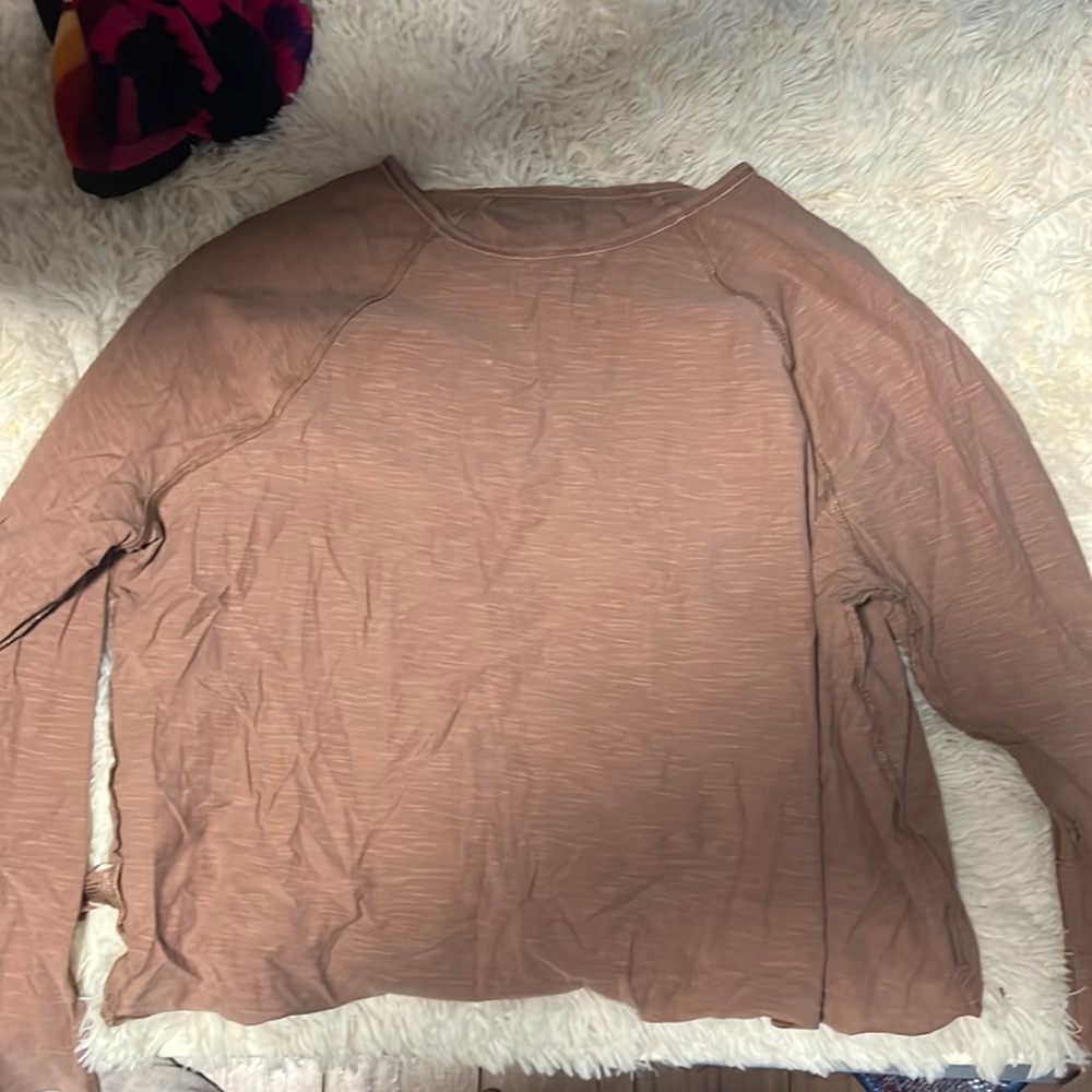 Brown flannel with a brown cropped shirt.